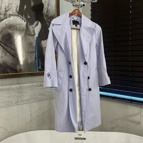 Banana Republic Water-Resistant Periwinkle Blue Trench Size Size Extra Small - Picture 2 of 8
